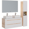 Столешница LEMARK OLIVIA 125 см под 2 раковины из стекла, белый LM08OL125S