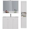 Тумба LEMARK ROMANCE 100 см под раковину, подвесная/напольная, 3-х дверная, белый глянец LM07R100T